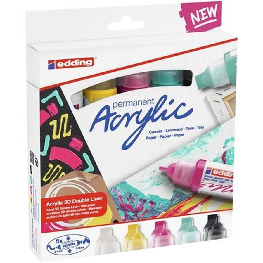 Edding - 5400 Acrylic 3D Double Liner 5's - Edding - 5400 Acrylic 3D Double Liner 5's