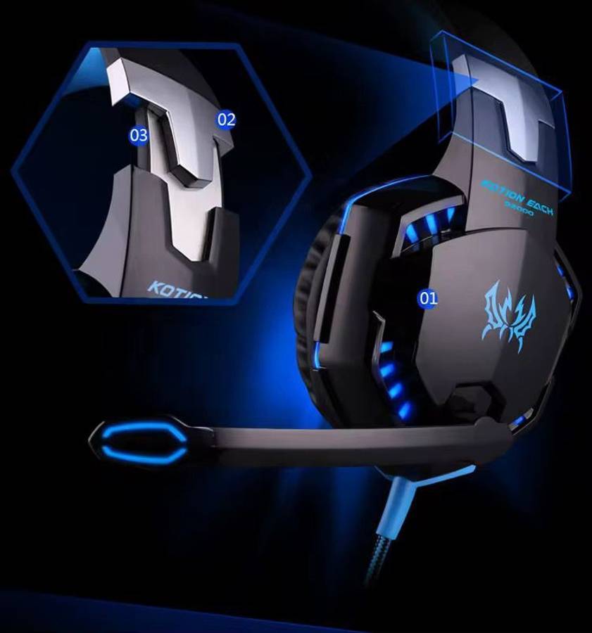 Gaming Headphones With Mic + LED Light- Noise Canceling Pro Headsets - (GC