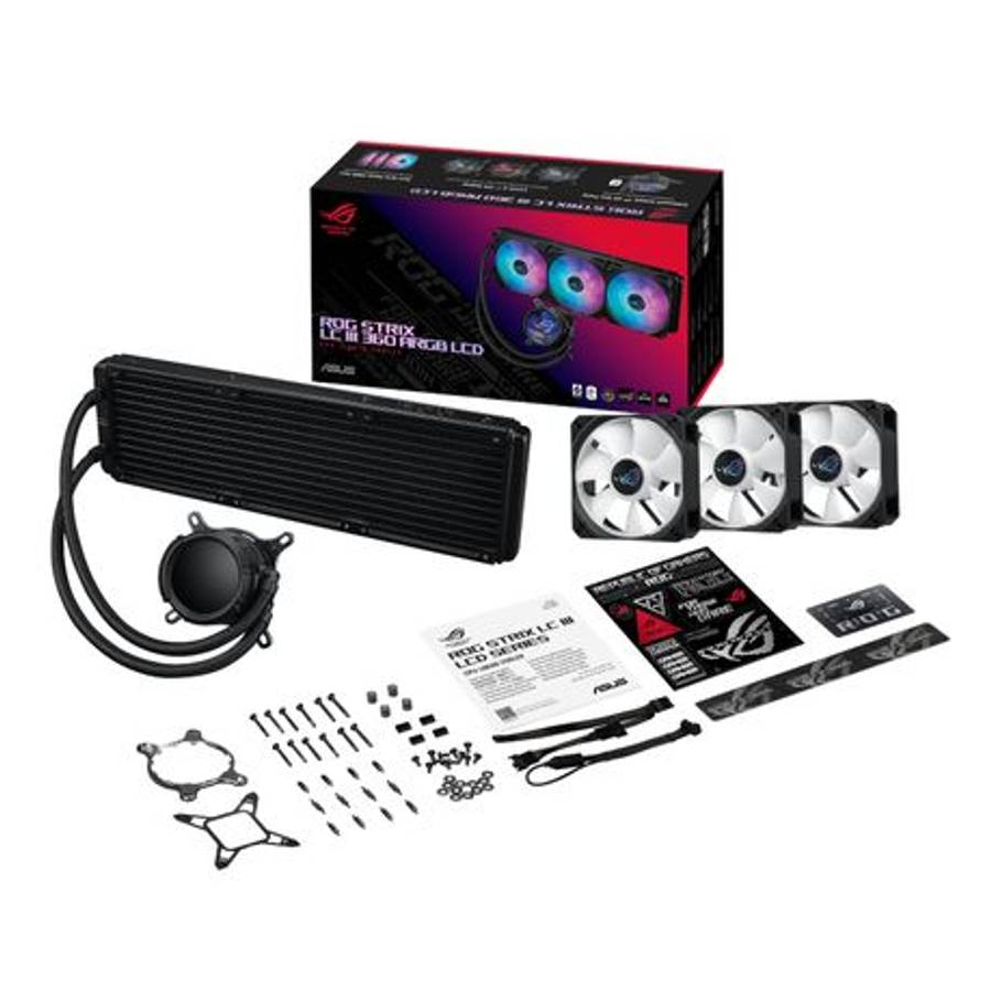 Asus - ROG Strix LC III 360 ARGB LCD All-in-one CPU Liquid Cooler - Black - Asus - ROG Strix LC I...