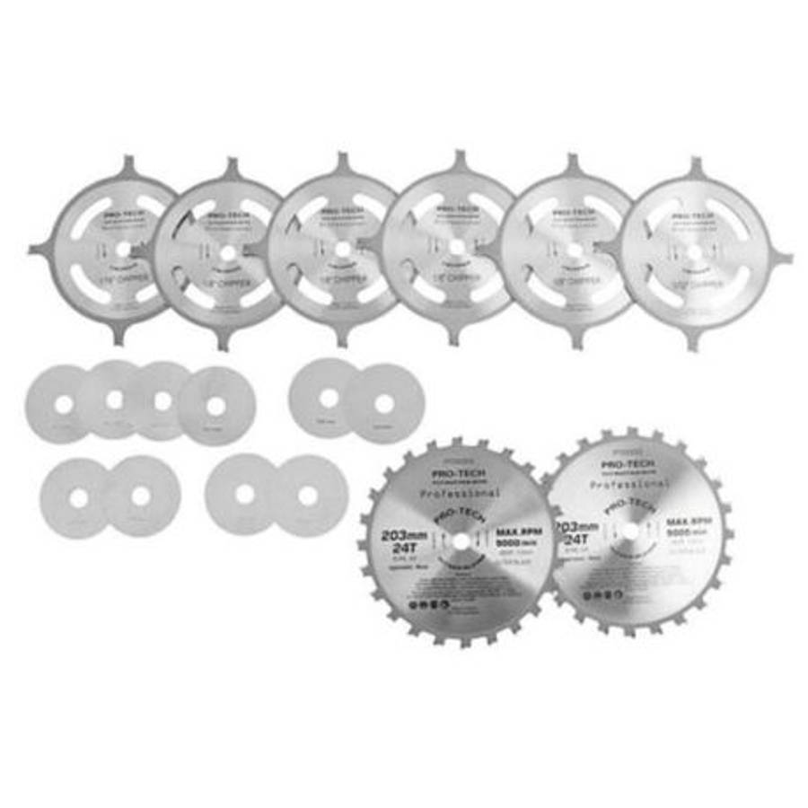 Pro-Tech - Dado Set - 230mm x 15.88 x 24T 4 x 1/8" 3/32"1/16" Chip 27.5mm - Pro-Tech - Dado Set -...