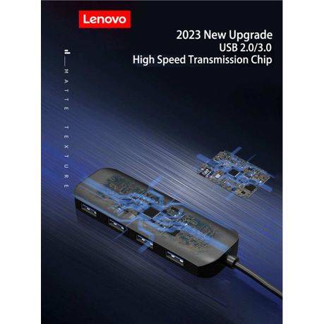 Lenovo - A601 - USB Hub 4-Port USB 3.0 Splitter Charging Supported - Black