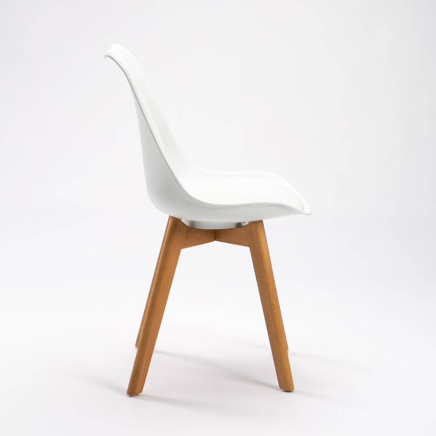 Emily Wooden Leg Dining Chair - White