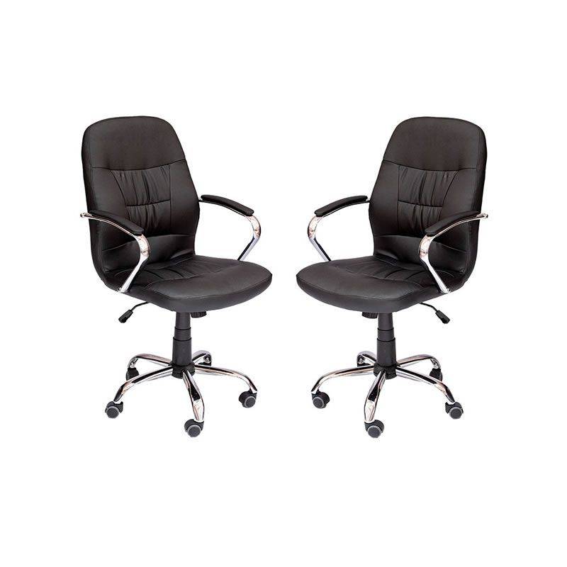 Set Of 2 High Back PU Leather Swivel And Tilt Office Chair 810-Black or White