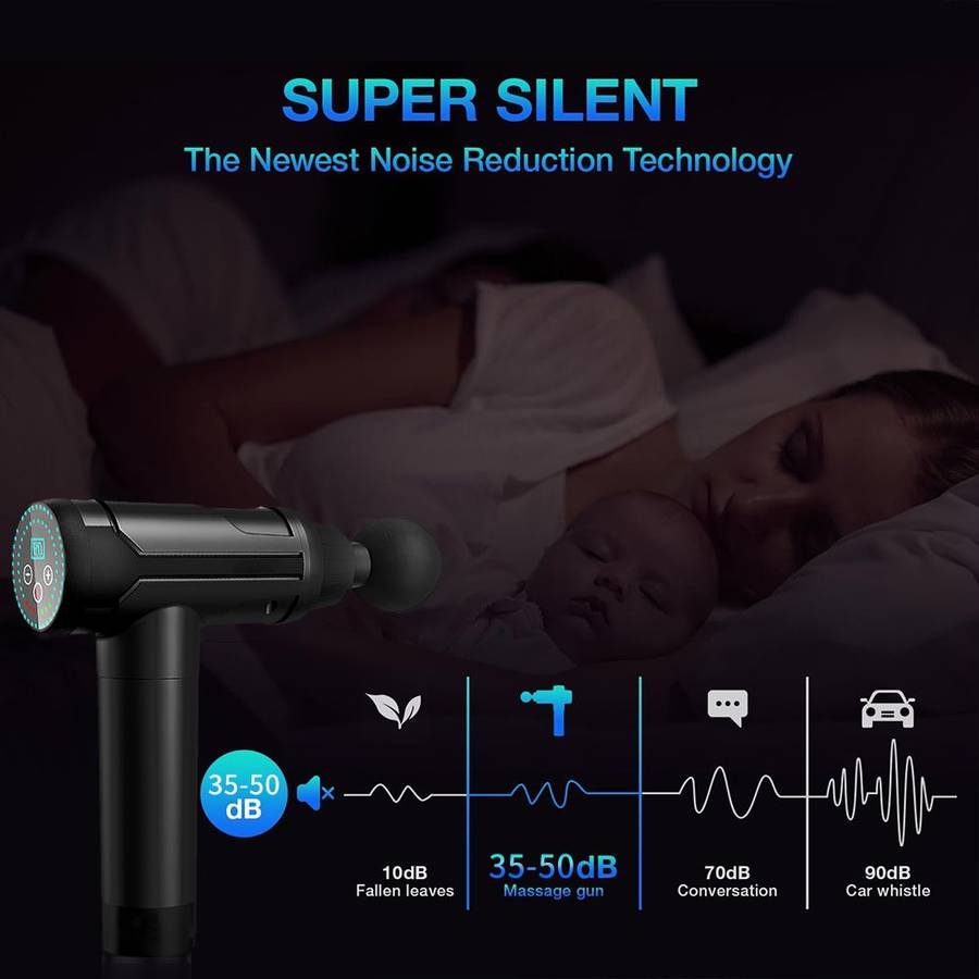 Massage Gun - Deep Tissue Percussion Handheld Body Back Muscle Massager - Black