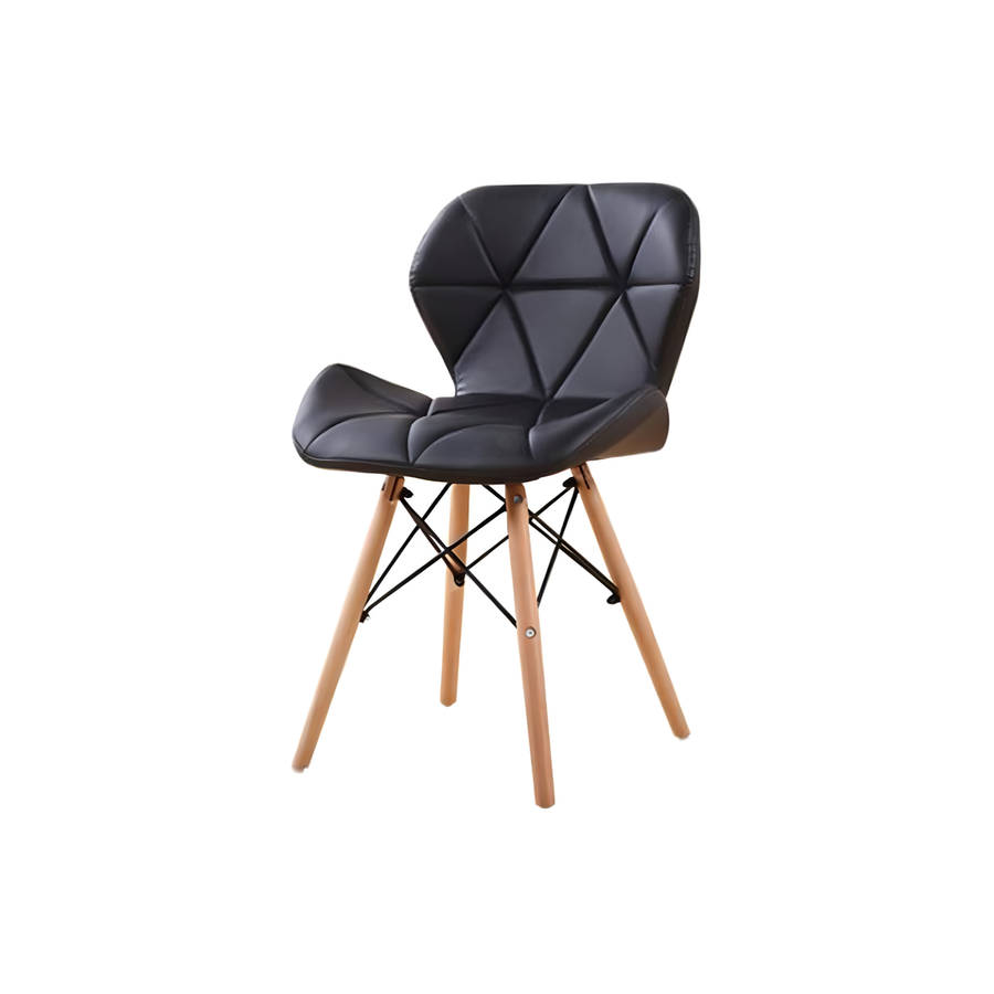 Set Of 2 Multi-Functional Butterfly Leather Dining Chair with Wood Legs