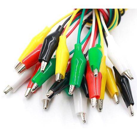 Cyberdyne Crocodile Clip Cable Set, 10-piece / 5-colour (30cm)