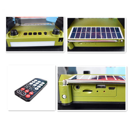 Desktop cooling fan with bluetooth speakers, LED light, and radio