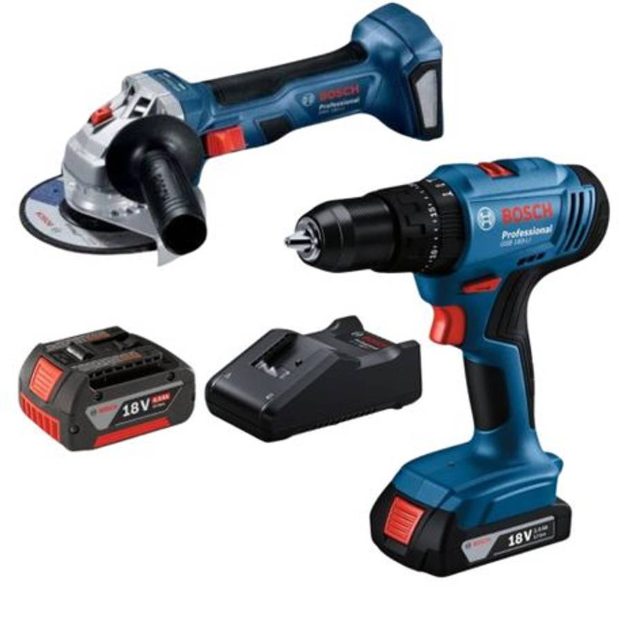 Bosch - GSB 183-LI Cordless Drill and GWS 180-LI Angle Grinder Combo - Bosch - GSB 183-LI Cordles...
