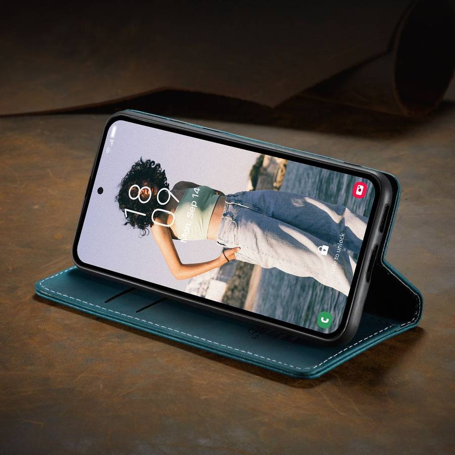 Retro Flip Leather Wallet Cover For Samsung Galaxy A55 - Blue