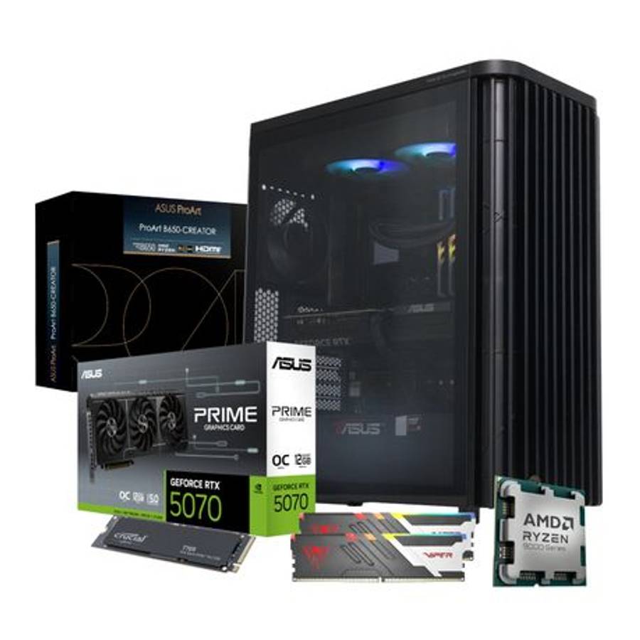PCBuilder - Ryzen 9 9900X Michelangelo Windows 11 Creator PC - PCBuilder - Ryzen 9 9900X Michelan...