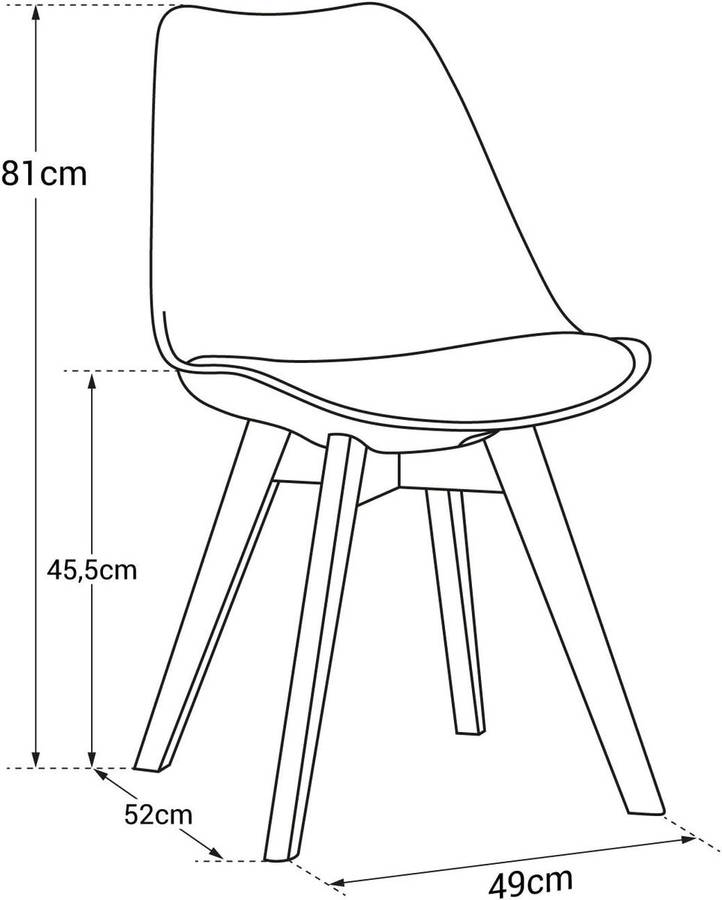 Modern and trendy padded chairs with wooden legs-8 Pack - Red