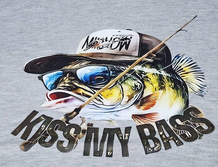 Printed T-Shirt Kiss my bass - S