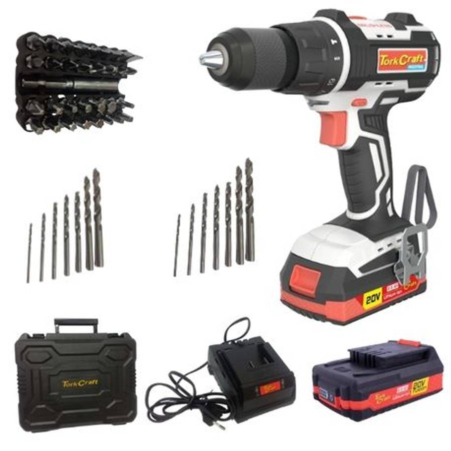 Tork Craft - Brushless Impact Drill , 2 x 2.0Ah , Charger, Drill Bits & Case - Tork Craft - Brush...