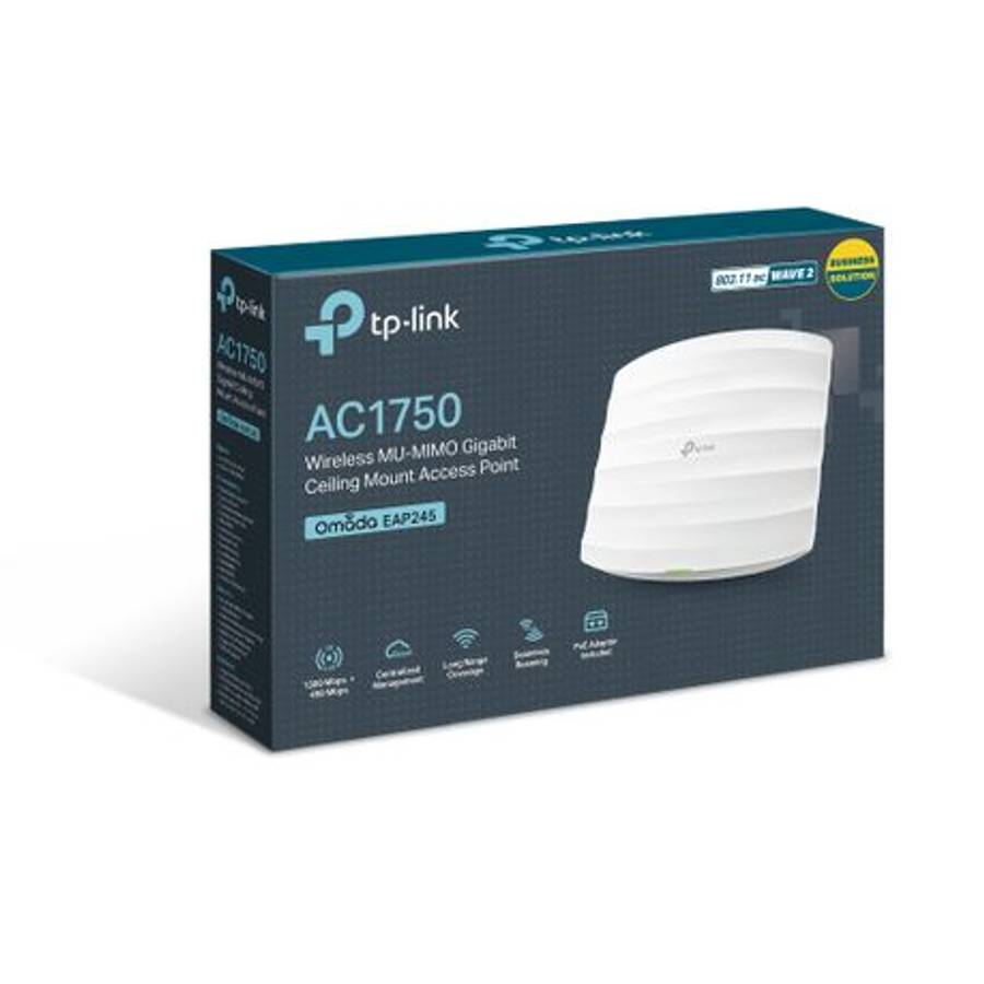 Tp-Link - EAP245 AC1750 Gigabit Ceiling Wi-Fi Access Point with VLANs & PoE+ - Tp-Link - EAP245 A...