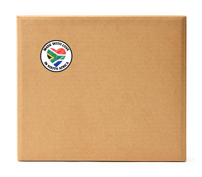 Made with Love  in South Africa Vinyl Stickers - Roll of 500 Stickers