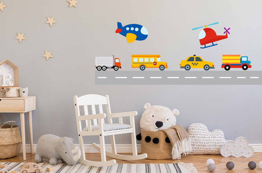 Road and Air Adventure Wall Vinyl Stickers