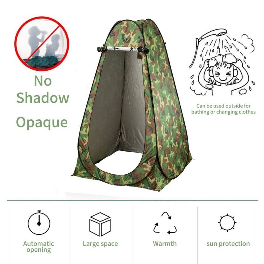 Pop-Up Camping Shower Tent With Solar Shower Bag