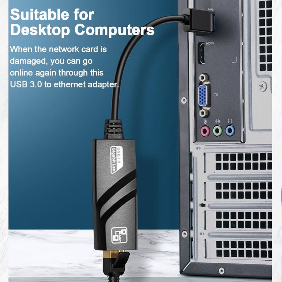 USB 3.0 to Ethernet Adapter Supports 10/100/1000 Mbps