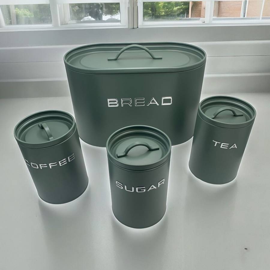 Breadbin and Cannister 4 Piece Set - Green