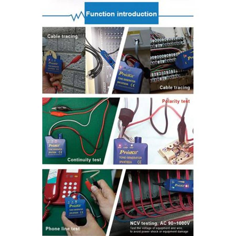 Proskit - PRK 3PK-NT023N Tone & Probe Kit, Wire Tracing & Testing -Professional Grade - Proskit -...