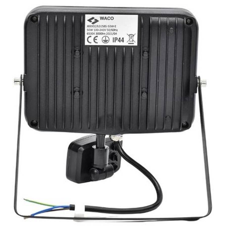 Waco - LED Floodlight with Sensor 50W Slimline - 6500K - Waco - LED Floodlight with Sensor 50W Sl...