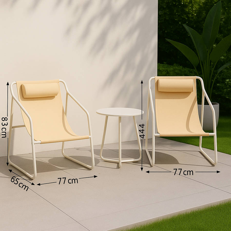 Outdoor Bistro Set - 2 Sofas & Coffee Table (3PC Set)