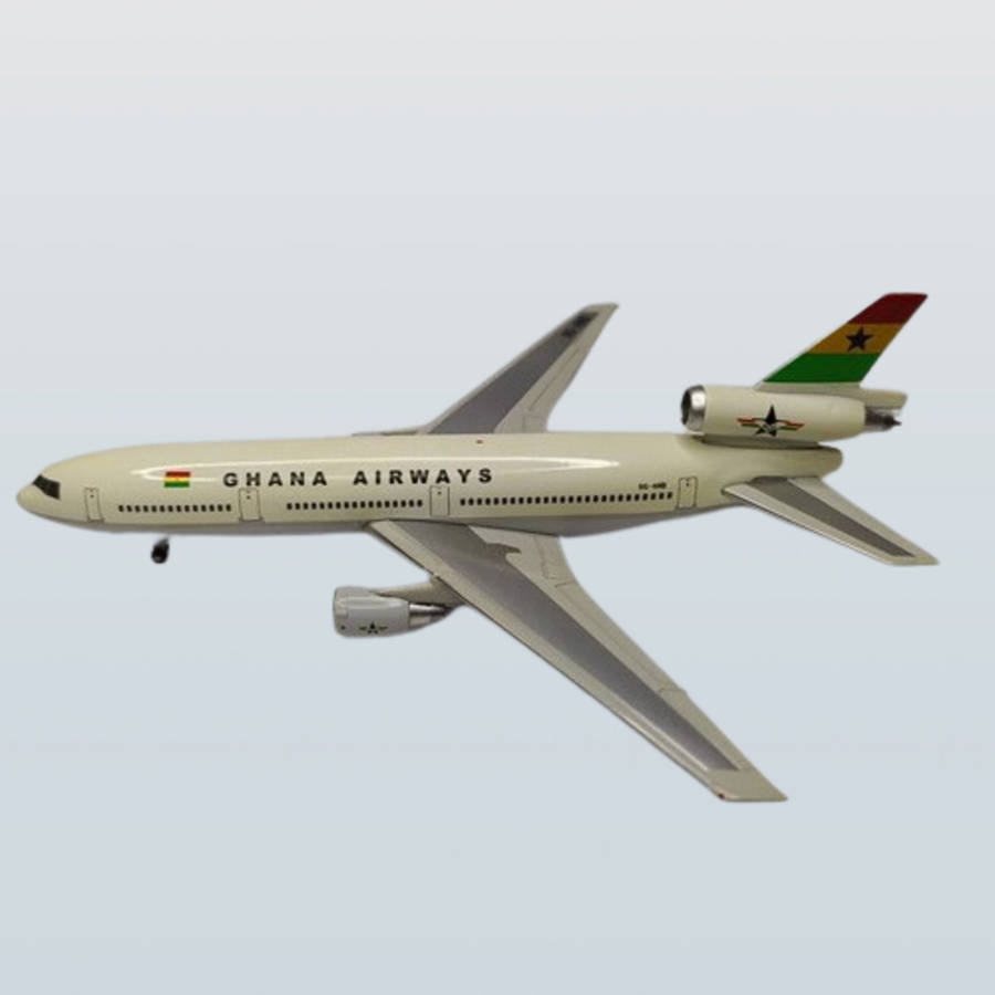 1:400 Scale, Ghana Airways, McDonnel Douglas, DC -10 , Diecast Alloy Model