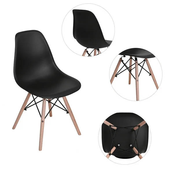 Square Table with Chairs - Black