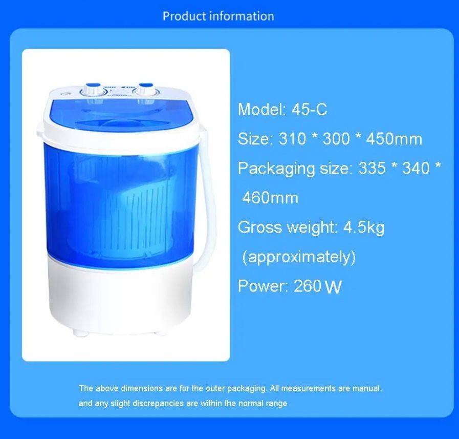 Blue Light Cleaning Mini Washing Machine