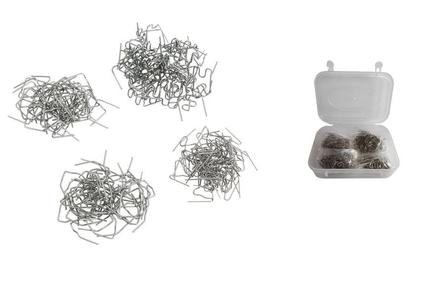 400 PC 4 Sizes Hot Staples For Plastic Welder Kit in Plastic Carry Case
