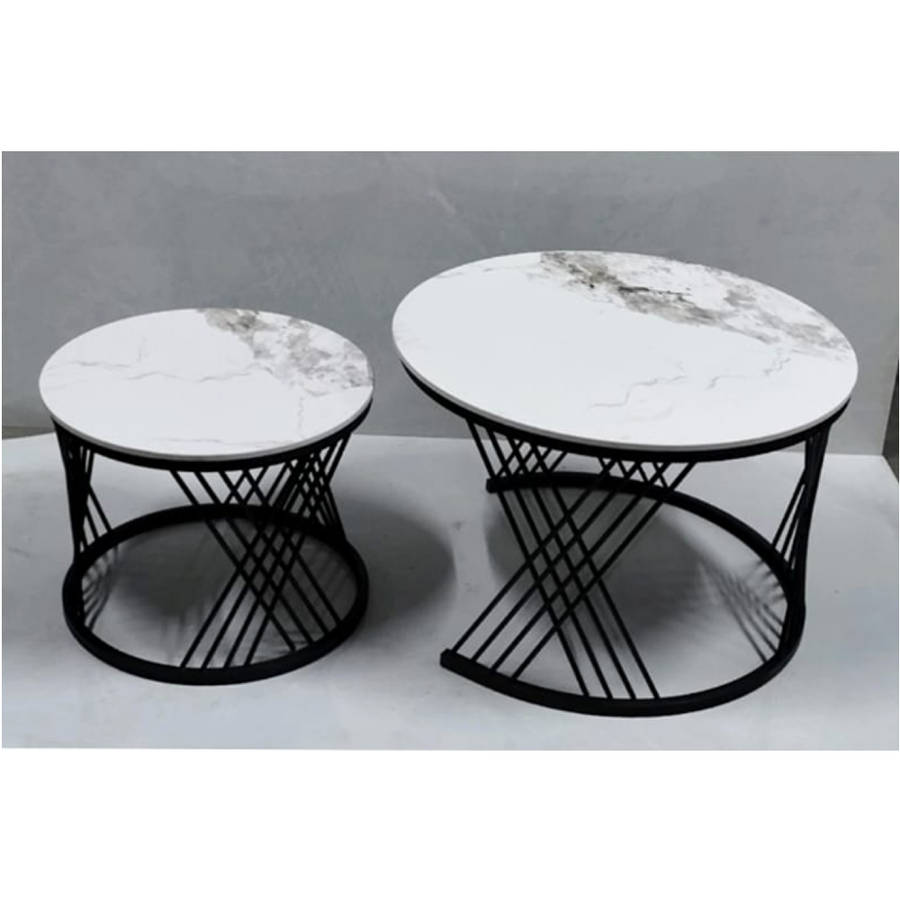 2-in-1 Round Marble Luxury Modern Coffee Table