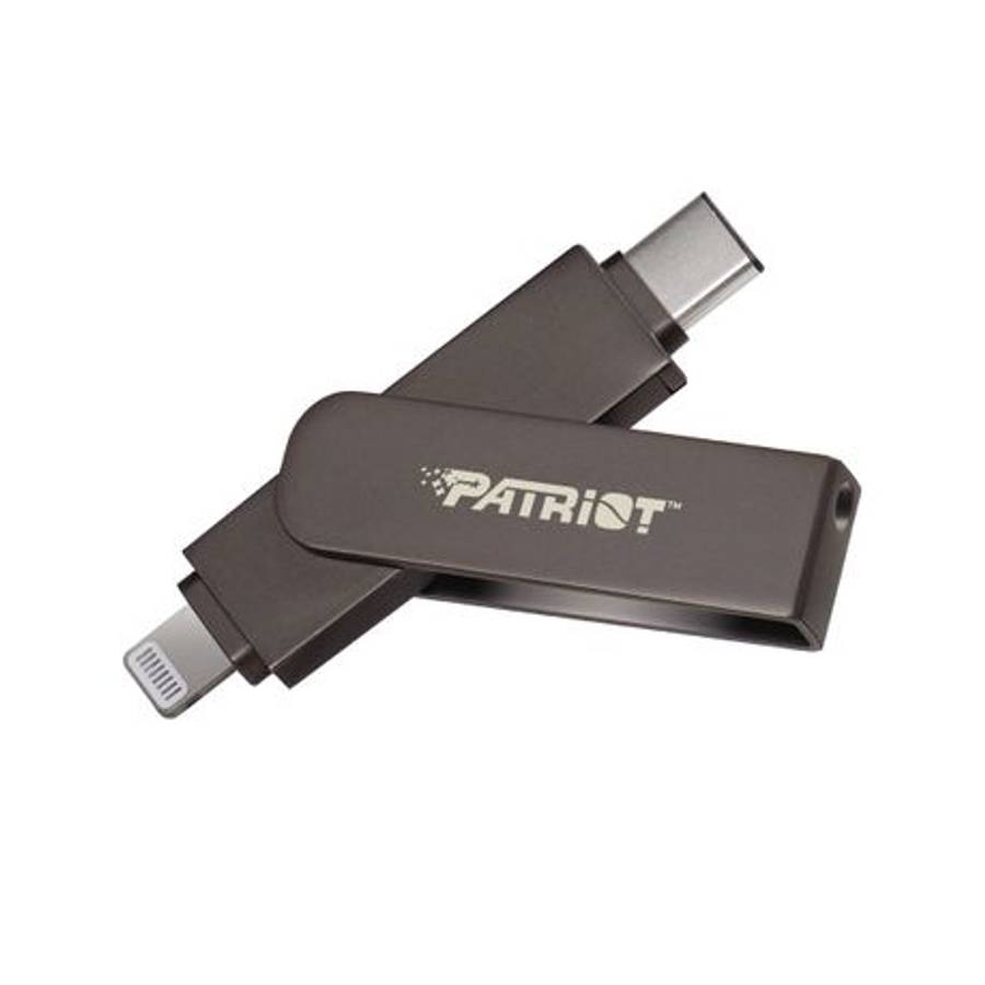 Patriot - iLuxe Stick C 256GB USB 3.2 GEN 1 Type C + Lightning Flash Drive - Black - Patriot - iL...