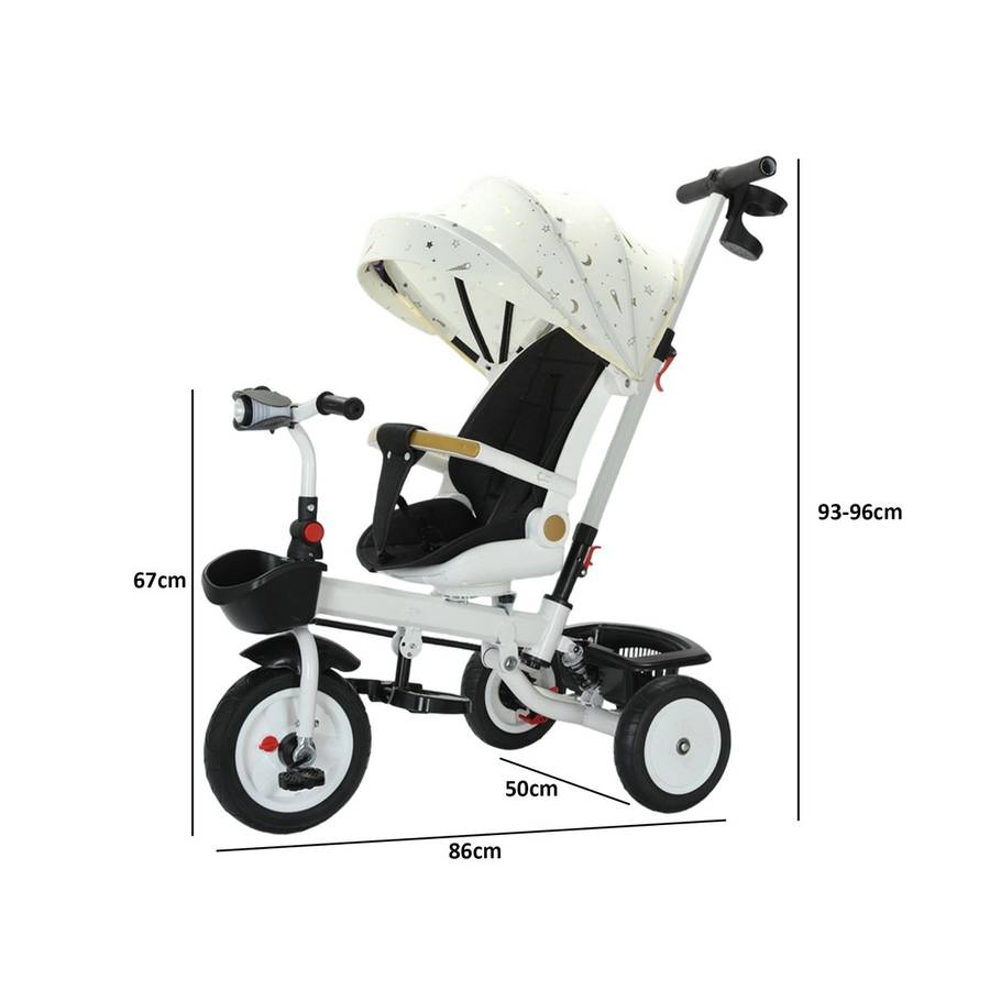 Heartdeco 4-in-1 Foldable Baby Tricycle Stroller
