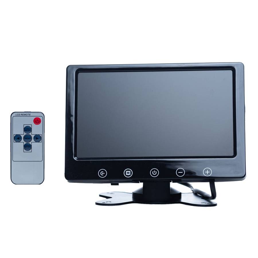 7" TFT/LED Hi- Res Display Monitor, Headrest Shroud and Stand/Touch button