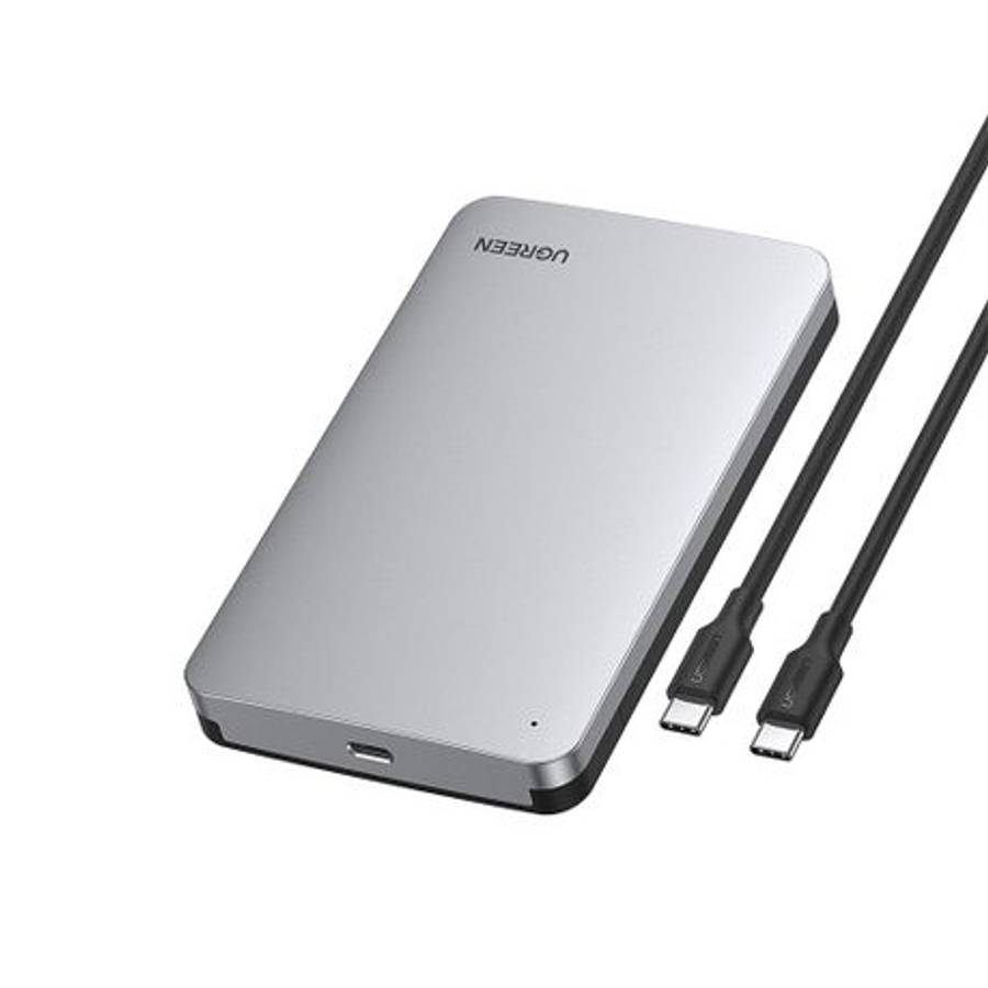 Ugreen - CM300 2.5 inch USB Type-C Hard Drive Enclosure - Silver - Ugreen - CM300 2.5 inch USB Ty...