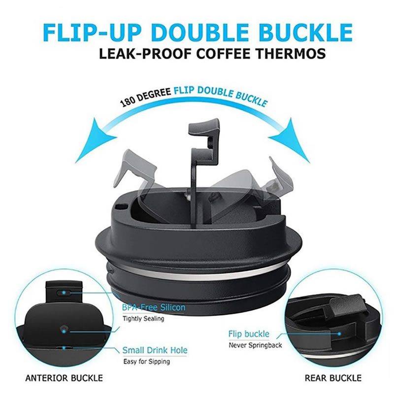 Stainless steel vacuum travel coffee mug - 510ml