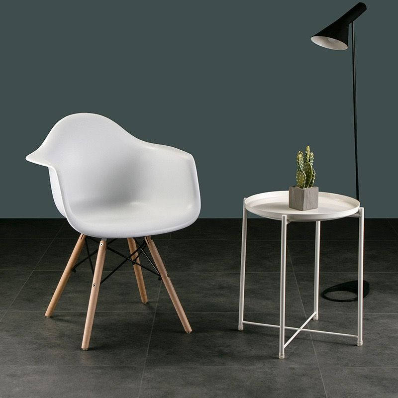 Modern Bucket Chairs For Living Or Dining Areas - White - 4 Pack