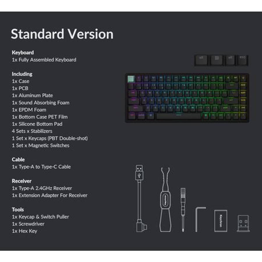 Keychron - K2 HE Wireless Standard Magnetic Custom Keyboard | Nebula Switch - Keychron - K2 HE Wi...