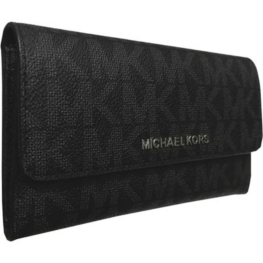 Michael Kors Jet Set Large Trifold Wallet 35F8STVF3B - Black