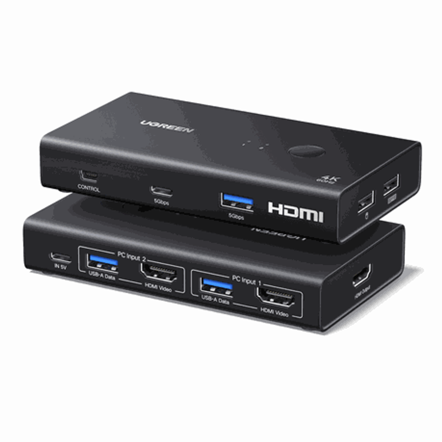 Ugreen - HDMI 2.0 Kvm Switch 2-In-1 Out - Ugreen - HDMI 2.0 Kvm Switch 2-In-1 Out