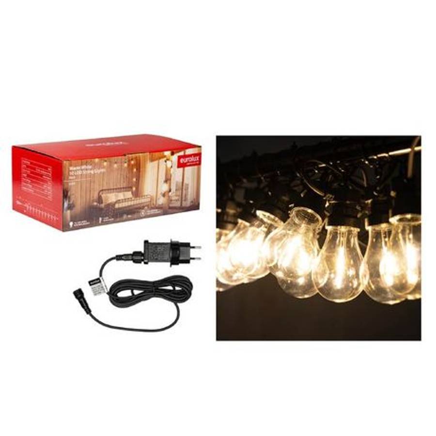 Eurolux - String Lights LED Warm White 7.5m - 10 Pack - Eurolux - String Lights LED Warm White 7....