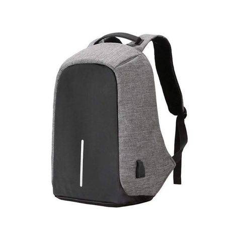 Anti-theft Travel Backpack Laptop School Bag with USB Charging Port - Grey