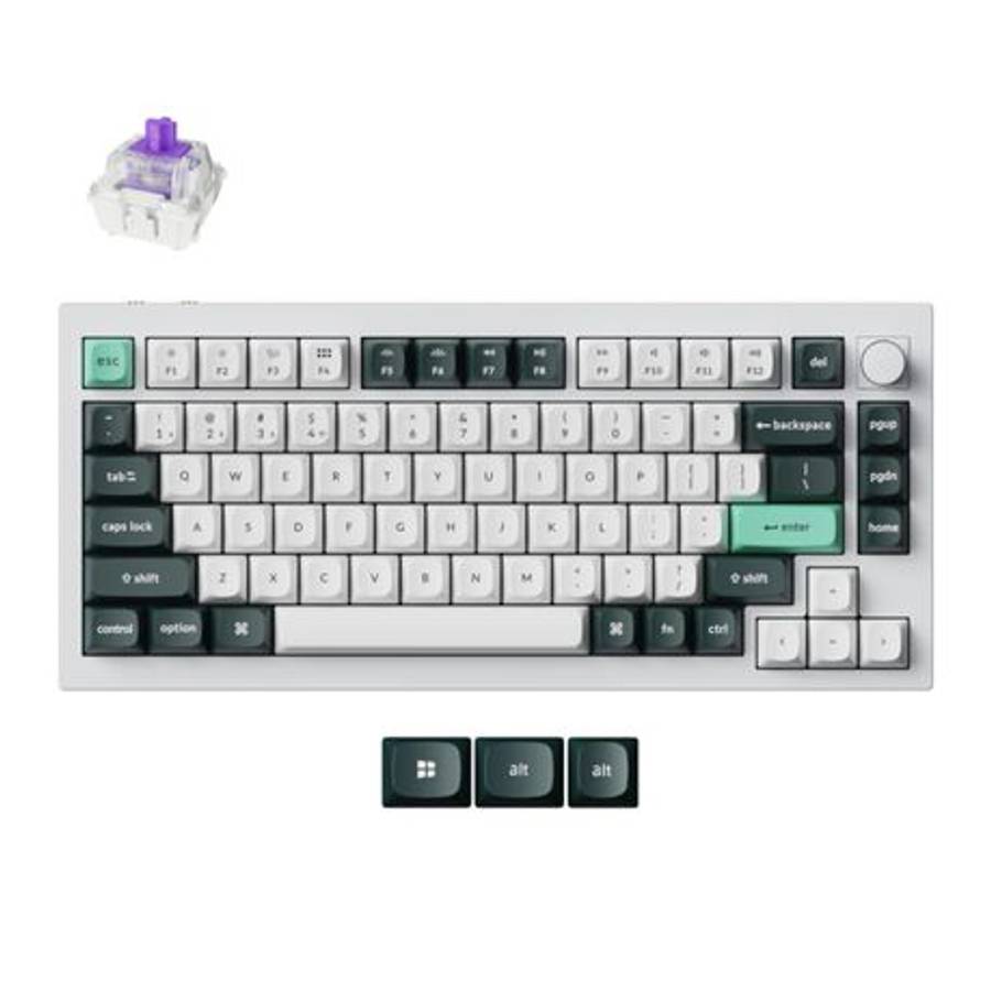 Keychron - Q1H-P1 QMK Wireless Custom Keyboard - White - Keychron - Q1H-P1 QMK Wireless Custom Ke...