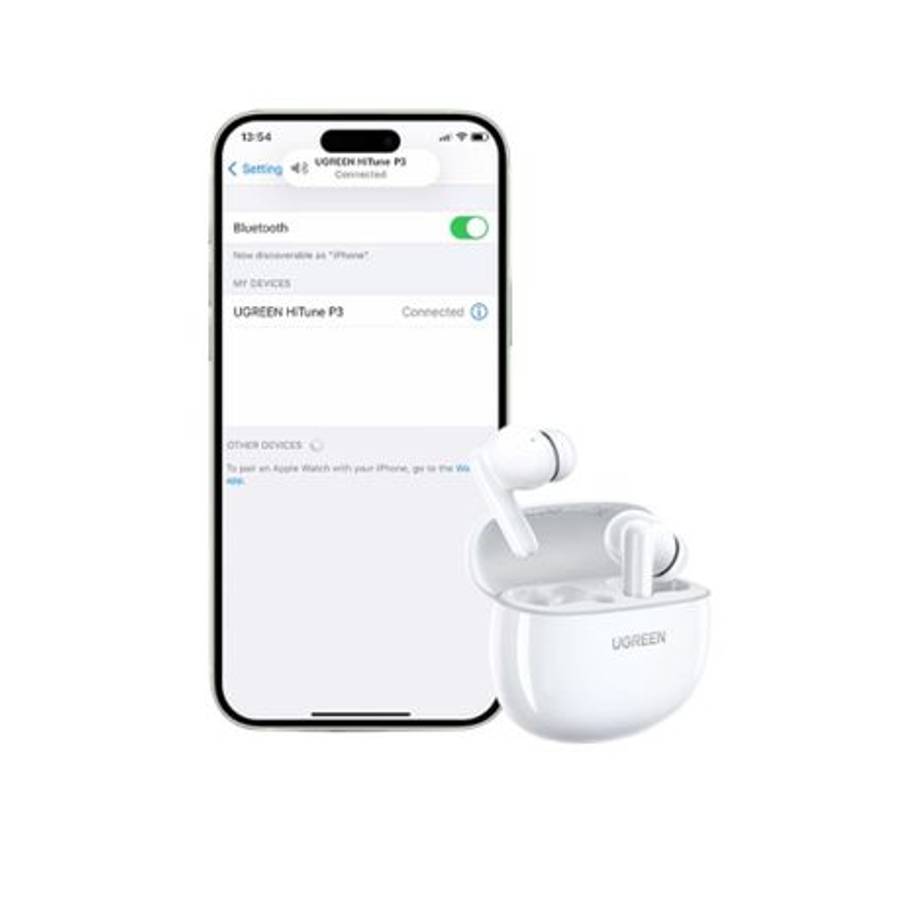 Ugreen - HiTune P3 In-Ear Wireless Earbuds-White - Ugreen - HiTune P3 In-Ear Wireless Earbuds-White