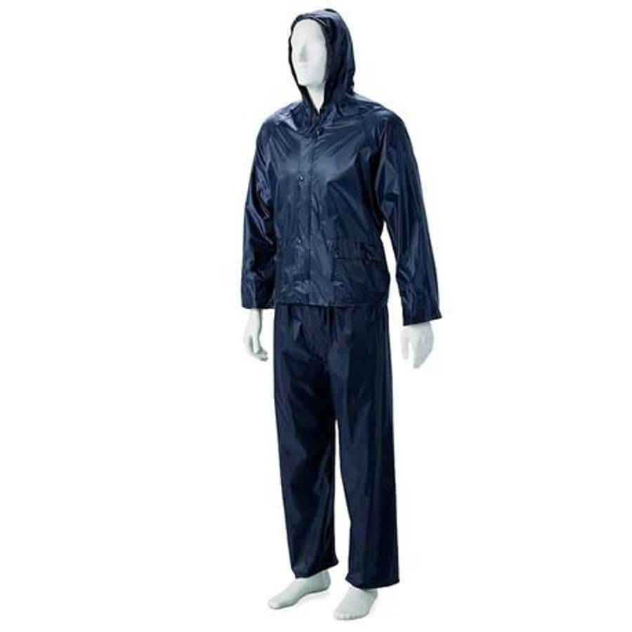 Navy Two Piece Rubberised Rain Suit - 5XL - Navy Two Piece Rubberised Rain Suit - 5XL