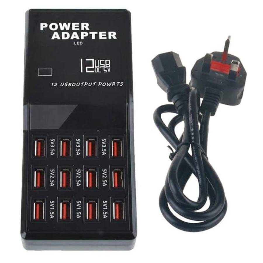 Universal 12 Port USB Hub Fast LED Charger Power Adapter Charging Station