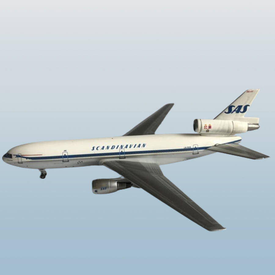 1:400 Scale, Douglas DC-10-30, SAS Scandinavian, Diecast Display Model