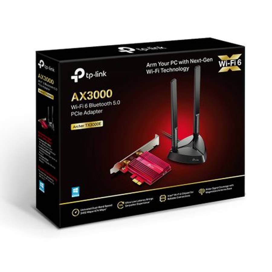 Tp-Link - Archer TX3000E AX3000 Wi-Fi 6 Bluetooth 5.2 PCIe Adapter 2402Mbps - Tp-Link - Archer TX...