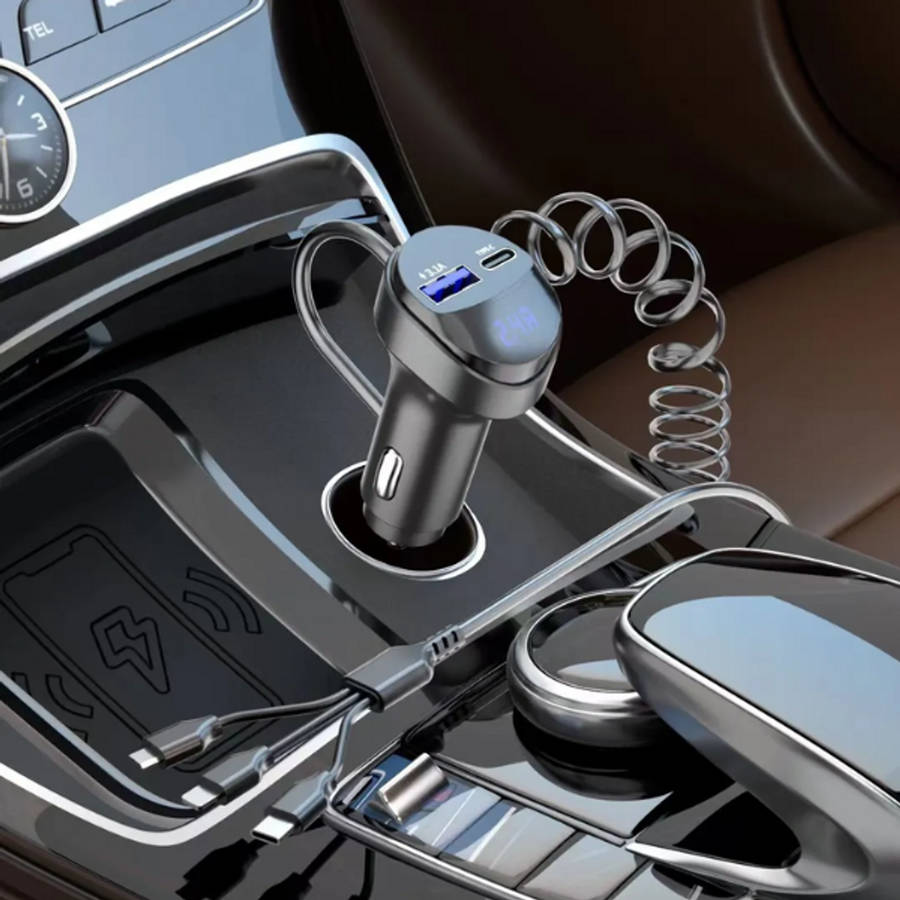 3 in1 Car Charger - USB+TYPE-C+IOS (with Dual Port