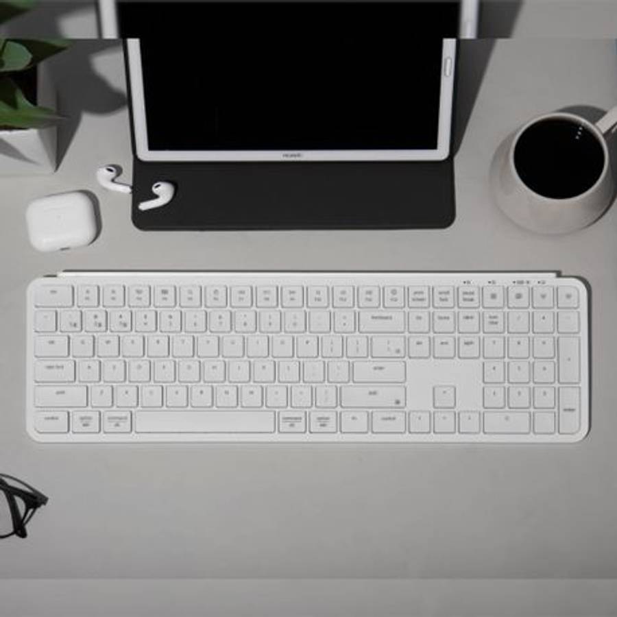 Keychron - B6 Pro Ultra-Slim 100% Wireless Keyboard - Ivory White - Keychron - B6 Pro Ultra-Slim ...